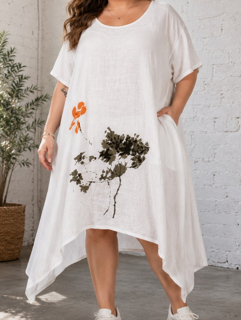 Size 2XL Case Donna Elegant White Layered Dress
